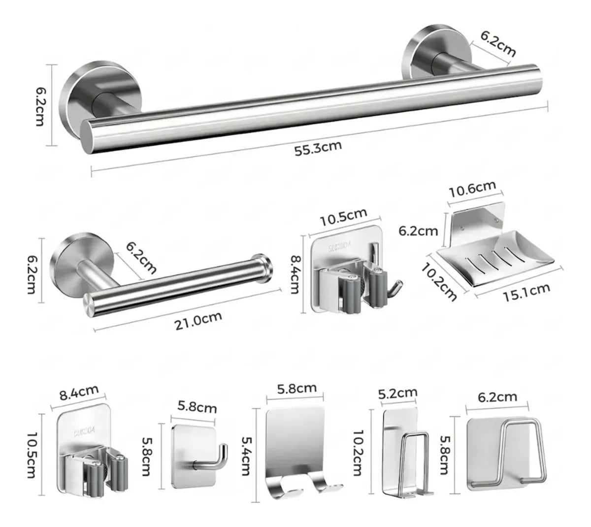 Set De Accesorios De Ducha Toalleros 304 Inoxidable 18pcs