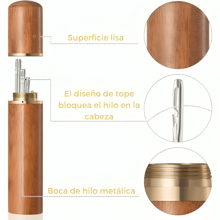Pack Exclusivo: 48 Agujas de Enhebrado Fácil (2 Cajas de Madera con 24 Agujas cada una) + Envío Gratis