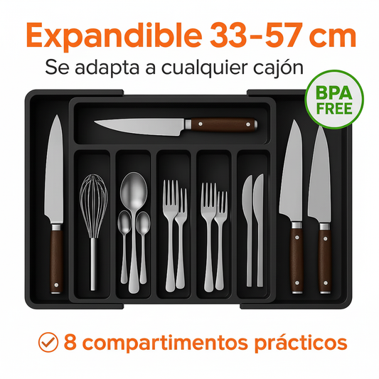 Organizador de cubiertos con fondo blanco